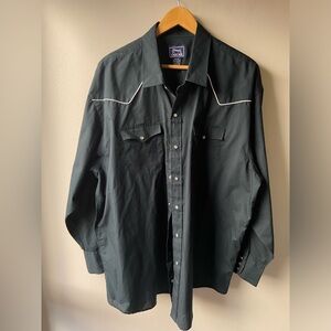 Cherokee forest green western button down